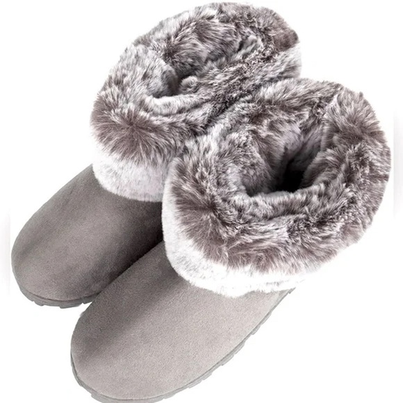 Jessica Simpson Slipper Boot Shoes Plush Faux Fur Lining Vegan Suede Memory Foam - Picture 9 of 11